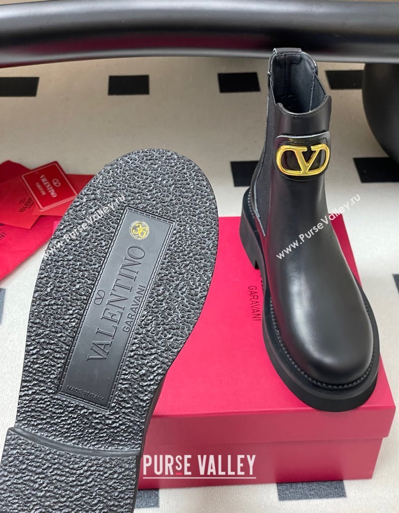 Valentino VLogo Signature Ankle Boots in Calfskin Black 2025 VA082103 (MD-250821007)