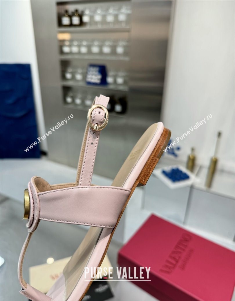 Valentino Vlogo Signature Flat Thong Sandals in Calfskin Light Pink 2025 0902 (XL-250902052)
