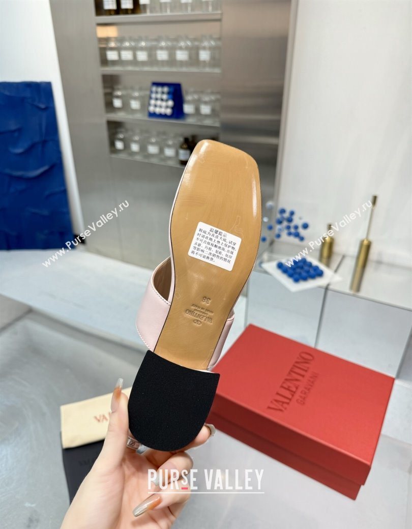 Valentino Vlogo Signature Flat Thong Slides Sandal in Calfskin Light Pink 2025 0902 (XL-250902061)