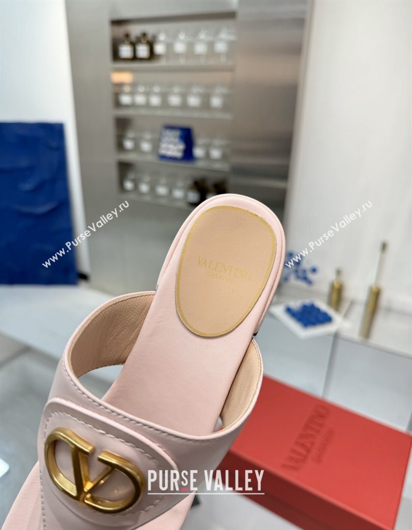 Valentino Vlogo Signature Flat Thong Slides Sandal in Calfskin Light Pink 2025 0902 (XL-250902061)