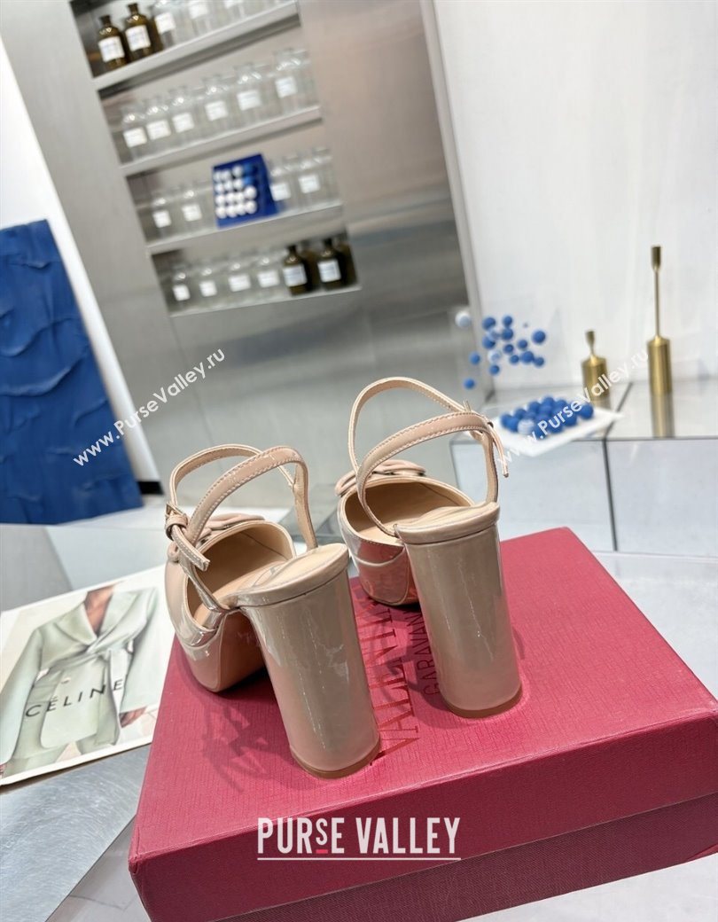 Valentino Vlogo Signature Platform Pumps 11cm in Patent Leather Nude 2025 0902 (XL-250902072)