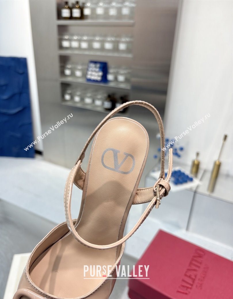 Valentino Vlogo Signature Platform Pumps 11cm in Patent Leather Nude 2025 0902 (XL-250902072)