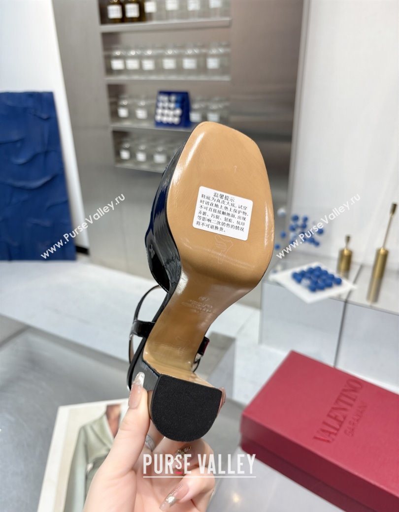 Valentino Vlogo Signature Platform Pumps 11cm in Patent Leather Black 2025 0902 (XL-250902073)