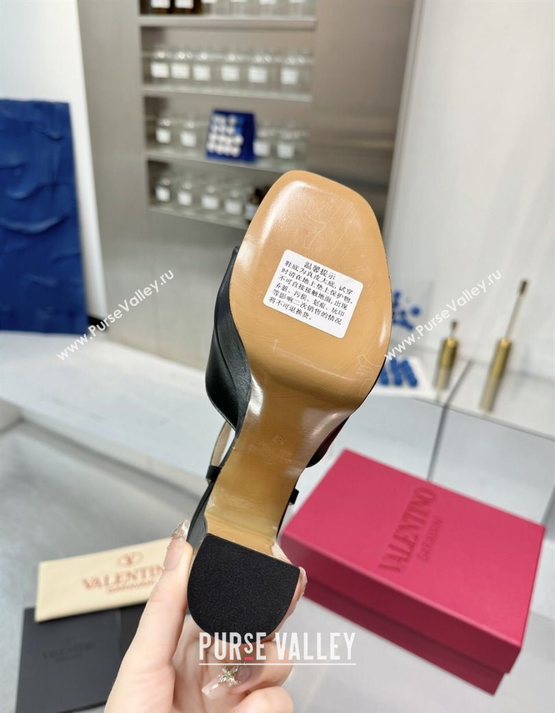 Valentino Gold-Tone Vlogo Signature Platform Sandals 11cm in Calfskin Leather Black2 2025 0902 (XL-250902079)