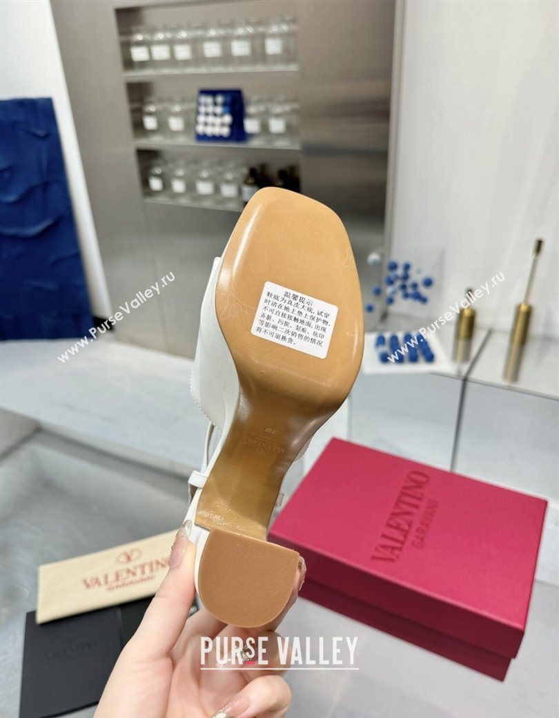 Valentino Gold-Tone Vlogo Signature Platform Sandals 11cm in Calfskin Leather White 2025 0902 (XL-250902083)