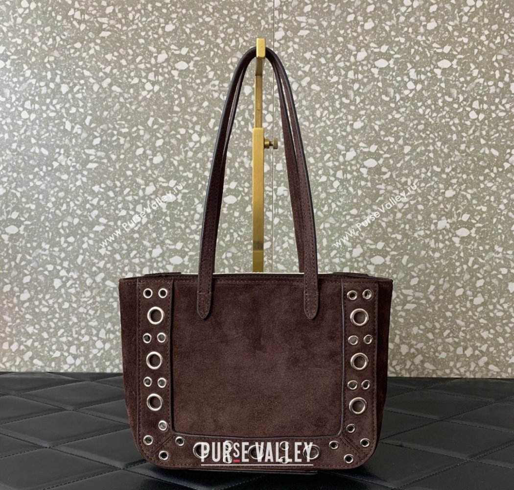 Valentino Garavani Nellcôte Mini Cherryfic Embroidered Shopping Bag Brown 2025 0078 (LKF-250926021)