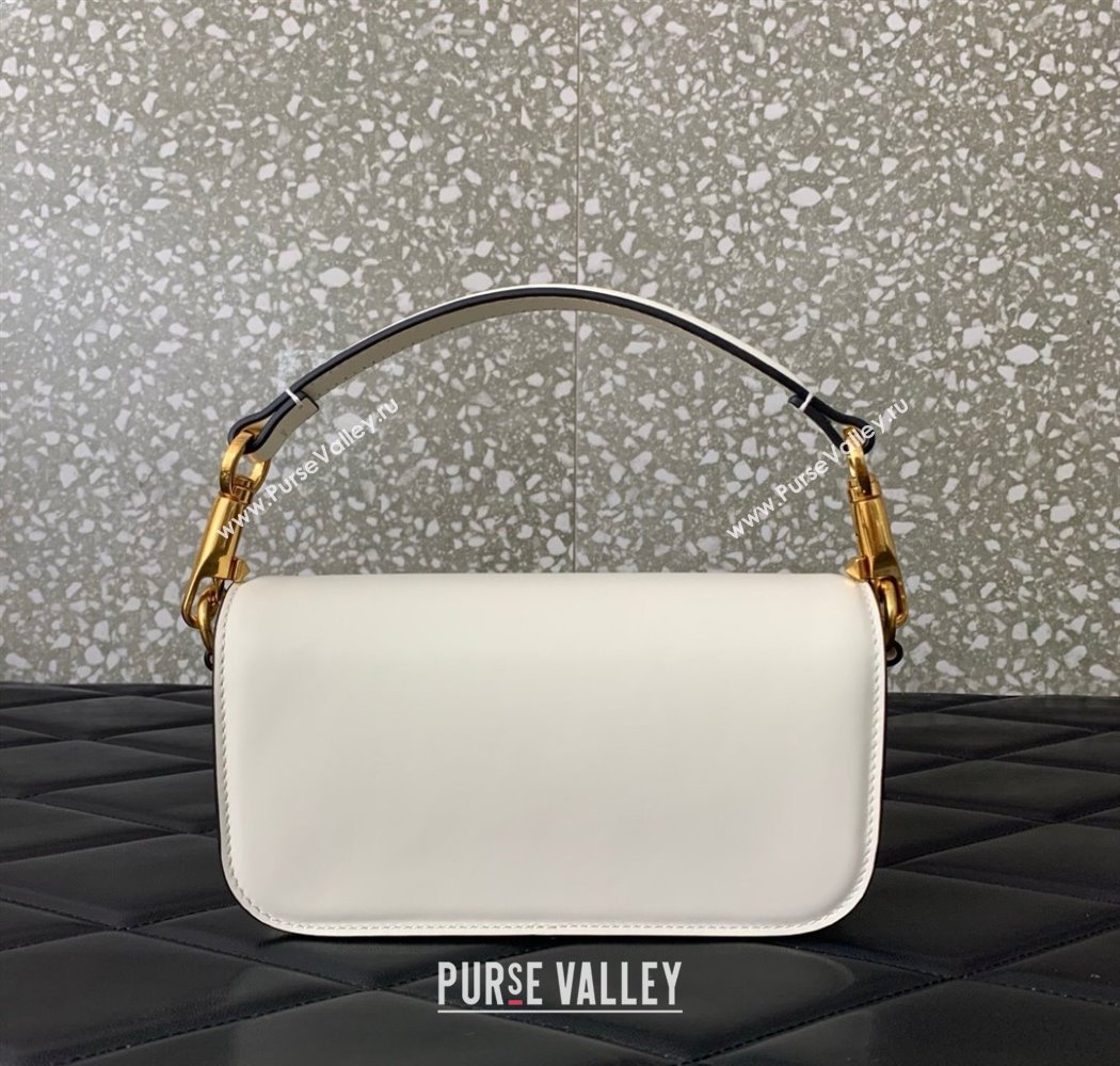 Valentino Garavani Loco Small Shoulder Bag In Calfskin Leather With Jewel Logo White 2025 5053 (LKF-250926025)