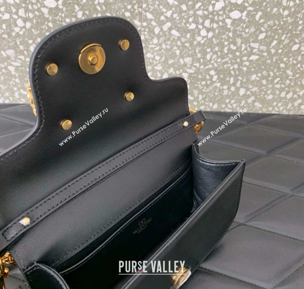 Valentino Garavani Loco Small Shoulder Bag In Calfskin Leather With Jewel Logo Black 2025 5053 (LKF-250926026)