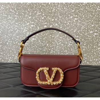 Valentino Garavani Loco Small Shoulder Bag In Calfskin Leather With Jewel Logo Dark Brown 2025 5053 (LKF-250926027)