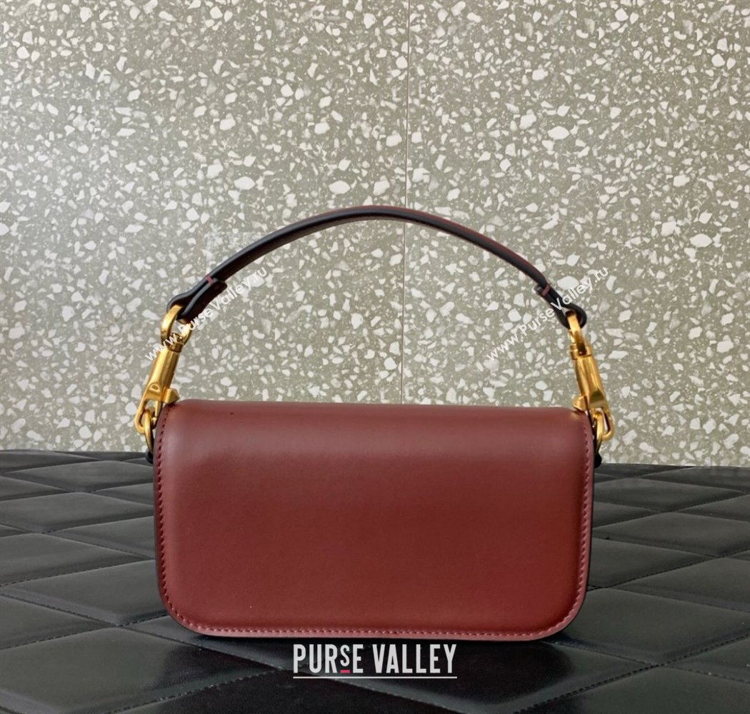 Valentino Garavani Loco Small Shoulder Bag In Calfskin Leather With Jewel Logo Dark Brown 2025 5053 (LKF-250926027)