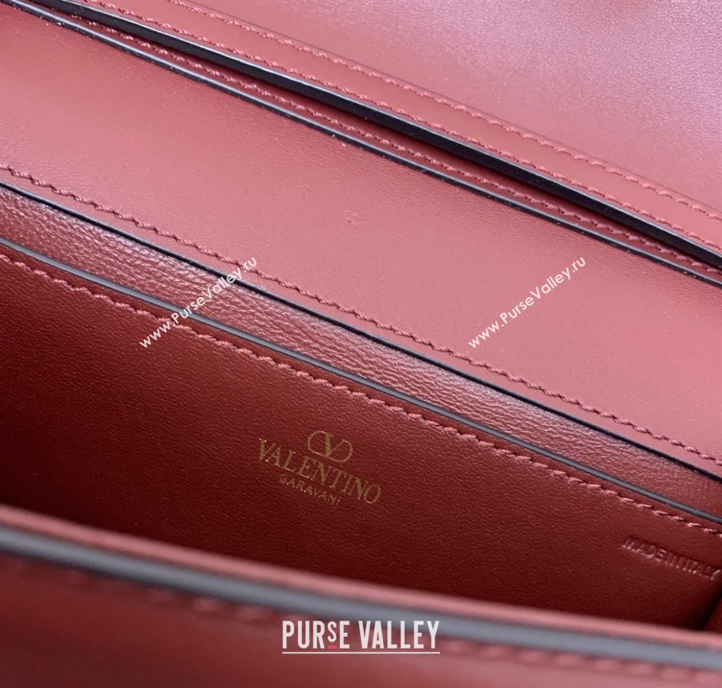 Valentino Garavani Loco Small Shoulder Bag In Calfskin Leather With Jewel Logo Dark Brown 2025 5053 (LKF-250926027)