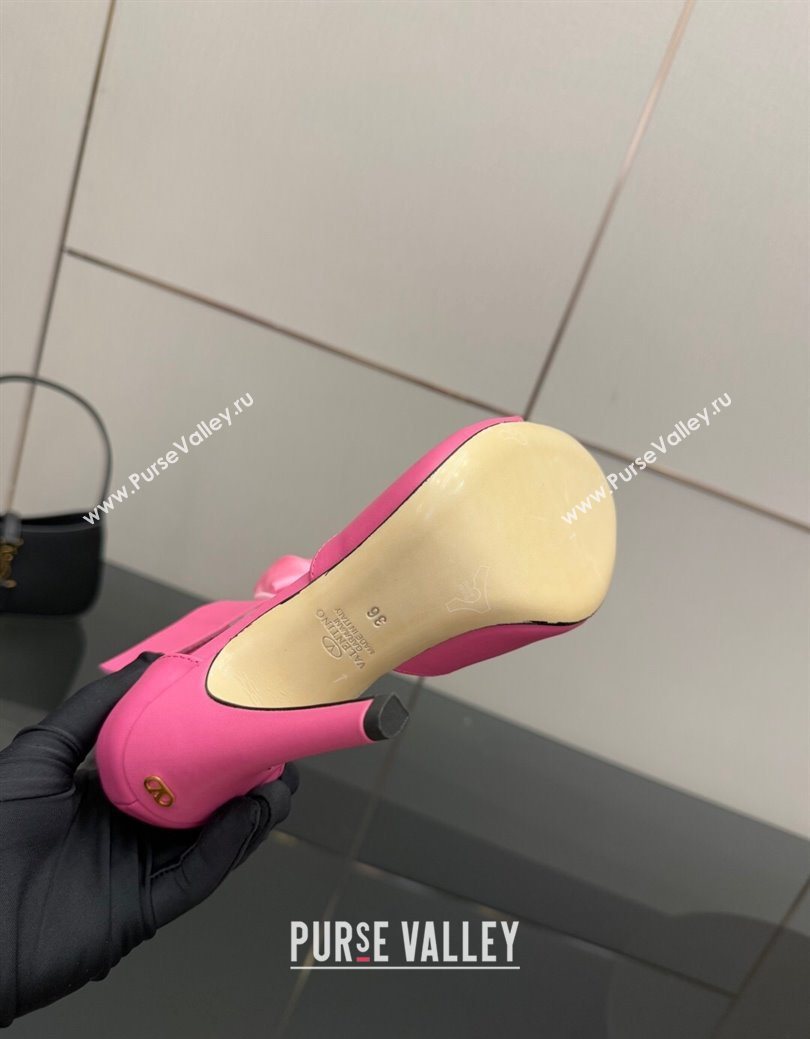 Valentino Drip Rose Heel Sandals 10.5cm in Calfskin Leather Pink 2025 (SS-251028006)