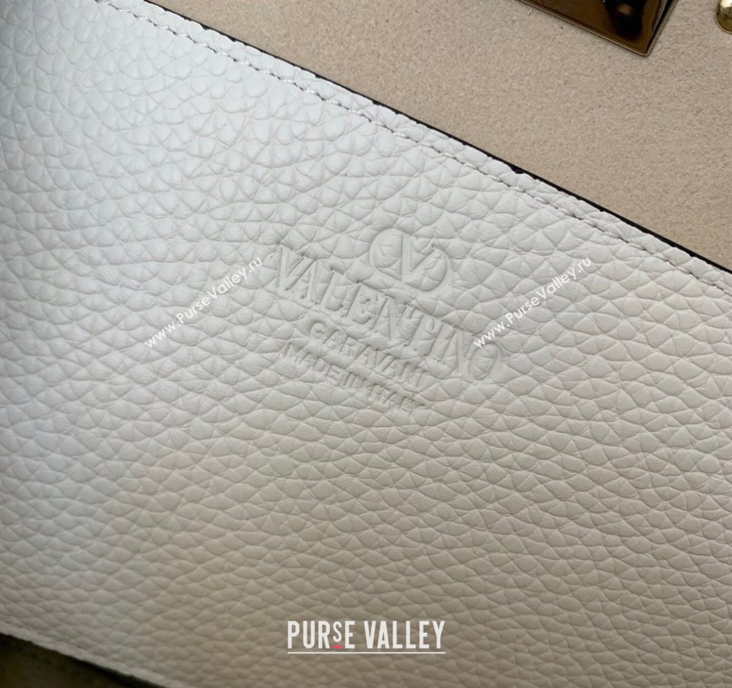 Valentino Rockstud Shopping Bag In Grainy Calfskin Leather White 2025 0377M (LKF-251121030)