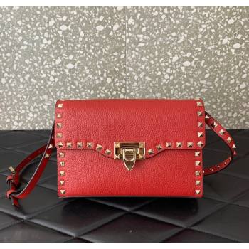 Valentino Small Rockstud Grainy Calfskin Crossbody bag Red 2025 VLTN0322 (LKF-251121035)