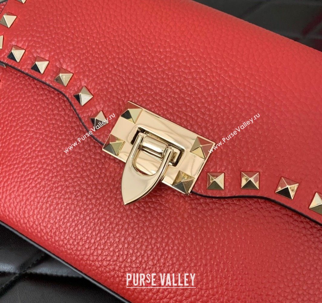 Valentino Small Rockstud Grainy Calfskin Crossbody bag Red 2025 VLTN0322 (LKF-251121035)