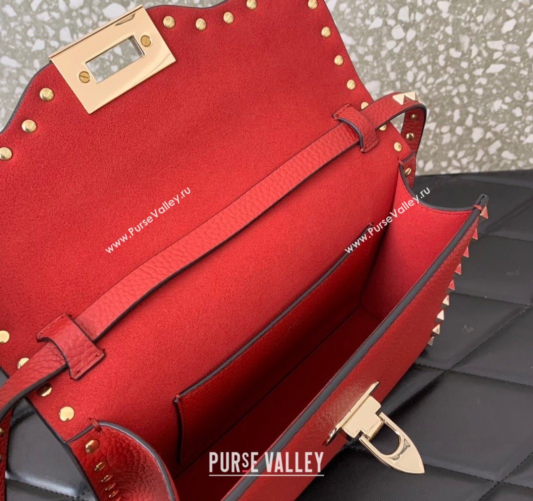 Valentino Small Rockstud Grainy Calfskin Crossbody bag Red 2025 VLTN0322 (LKF-251121035)