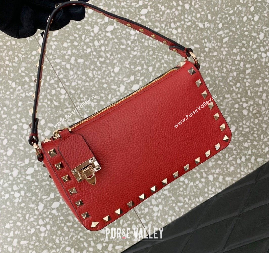 Valentino Small Rockstud Crossbody Bag in Grainy Calfskin Red 2025 VLTN0311 (LKF-251121036)