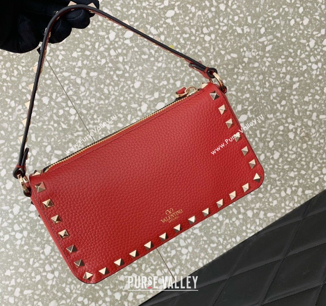 Valentino Small Rockstud Crossbody Bag in Grainy Calfskin Red 2025 VLTN0311 (LKF-251121036)