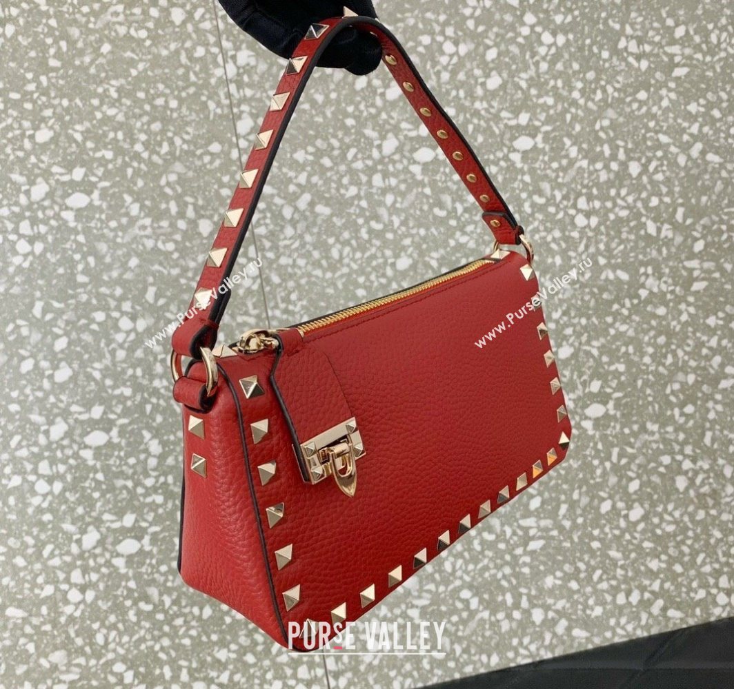Valentino Small Rockstud Crossbody Bag in Grainy Calfskin Red 2025 VLTN0311 (LKF-251121036)