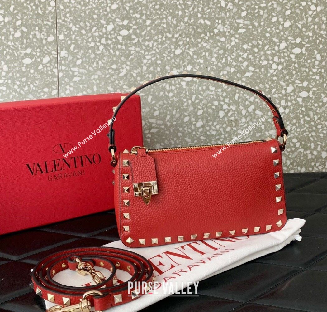 Valentino Small Rockstud Crossbody Bag in Grainy Calfskin Red 2025 VLTN0311 (LKF-251121036)