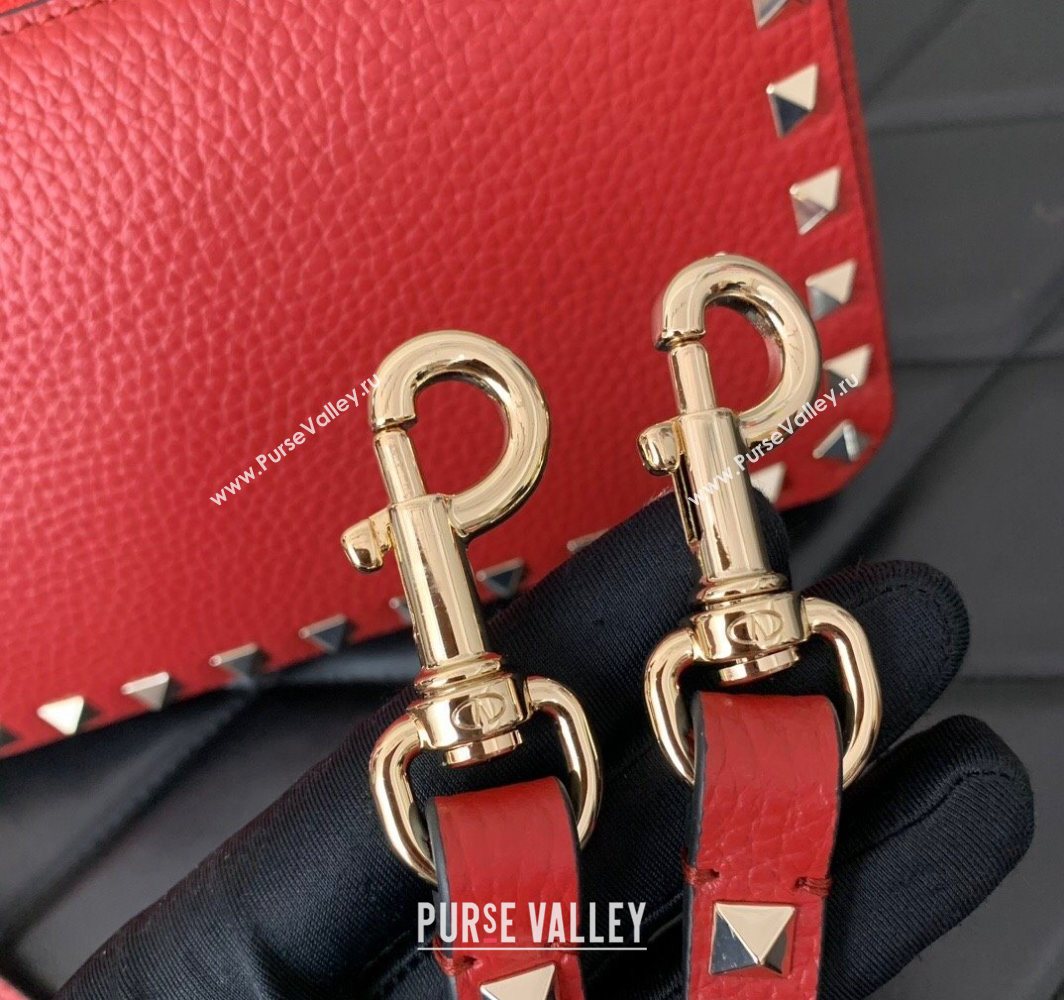 Valentino Small Rockstud Crossbody Bag in Grainy Calfskin Red 2025 VLTN0311 (LKF-251121036)