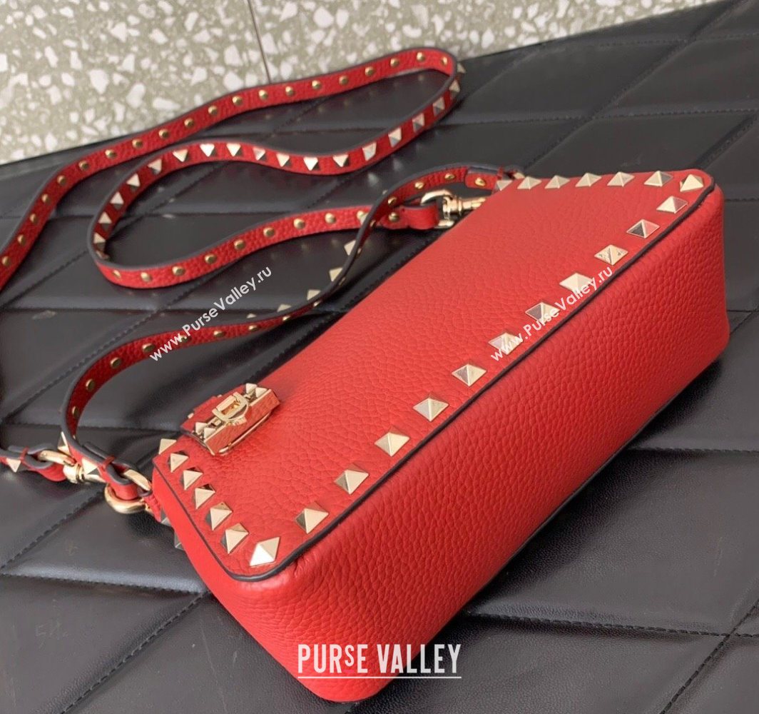 Valentino Small Rockstud Crossbody Bag in Grainy Calfskin Red 2025 VLTN0311 (LKF-251121036)