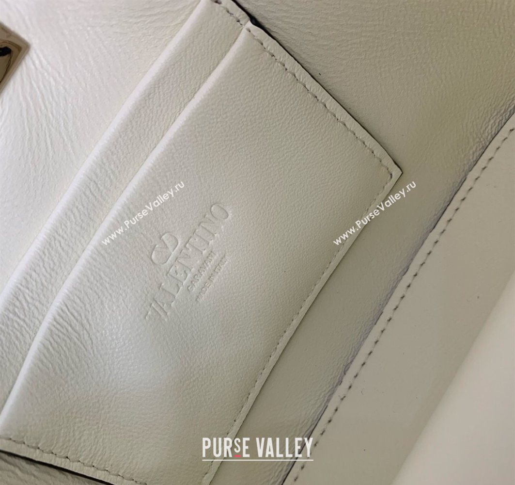 Valentino Rockstud Mini Shopping Bag In Grainy Calfskin Leather White 2025 0366S (LKF-251121024)