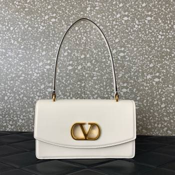 Valentino Vain Shoulder Bag With Handle In Shiny Calfskin Leather White 2025 2017 (LKF-251121021)
