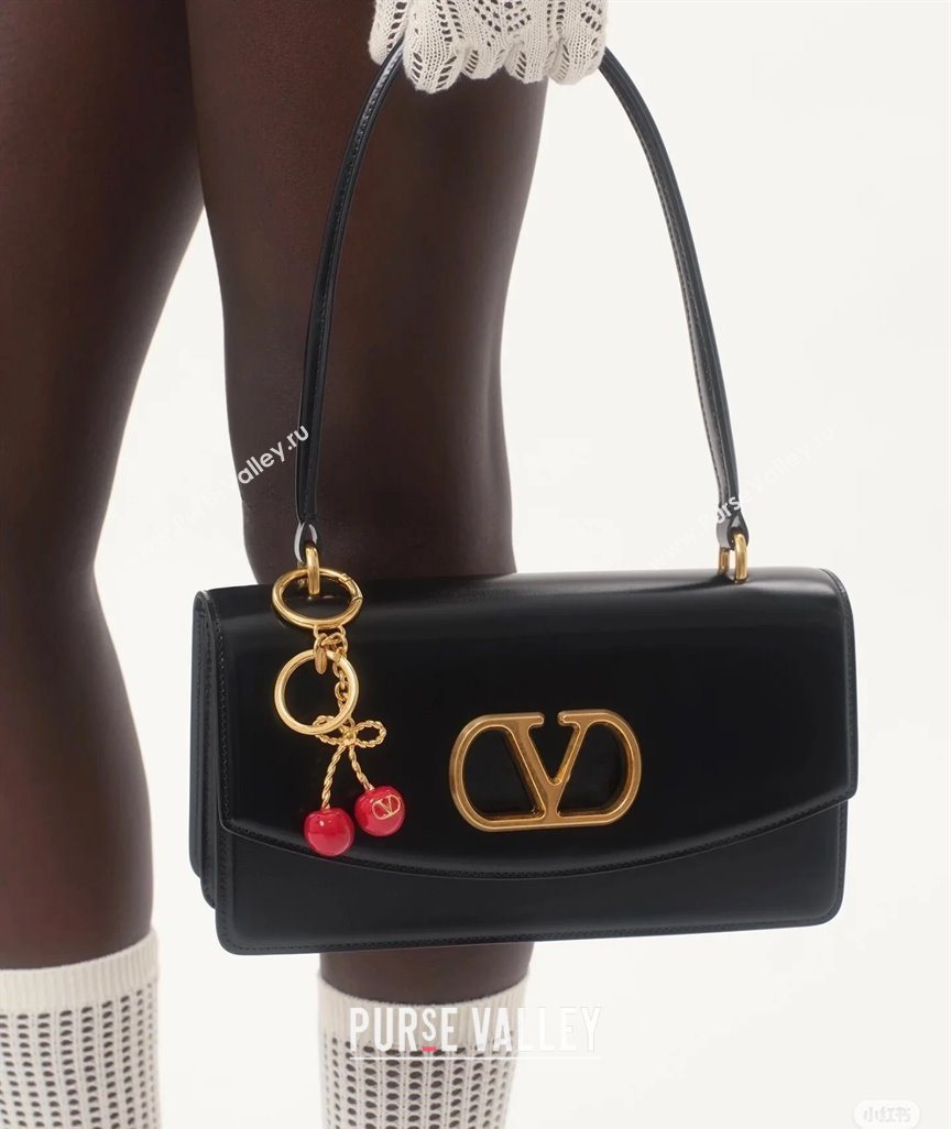 Valentino Vain Shoulder Bag With Handle In Shiny Calfskin Leather White 2025 2017 (LKF-251121021)