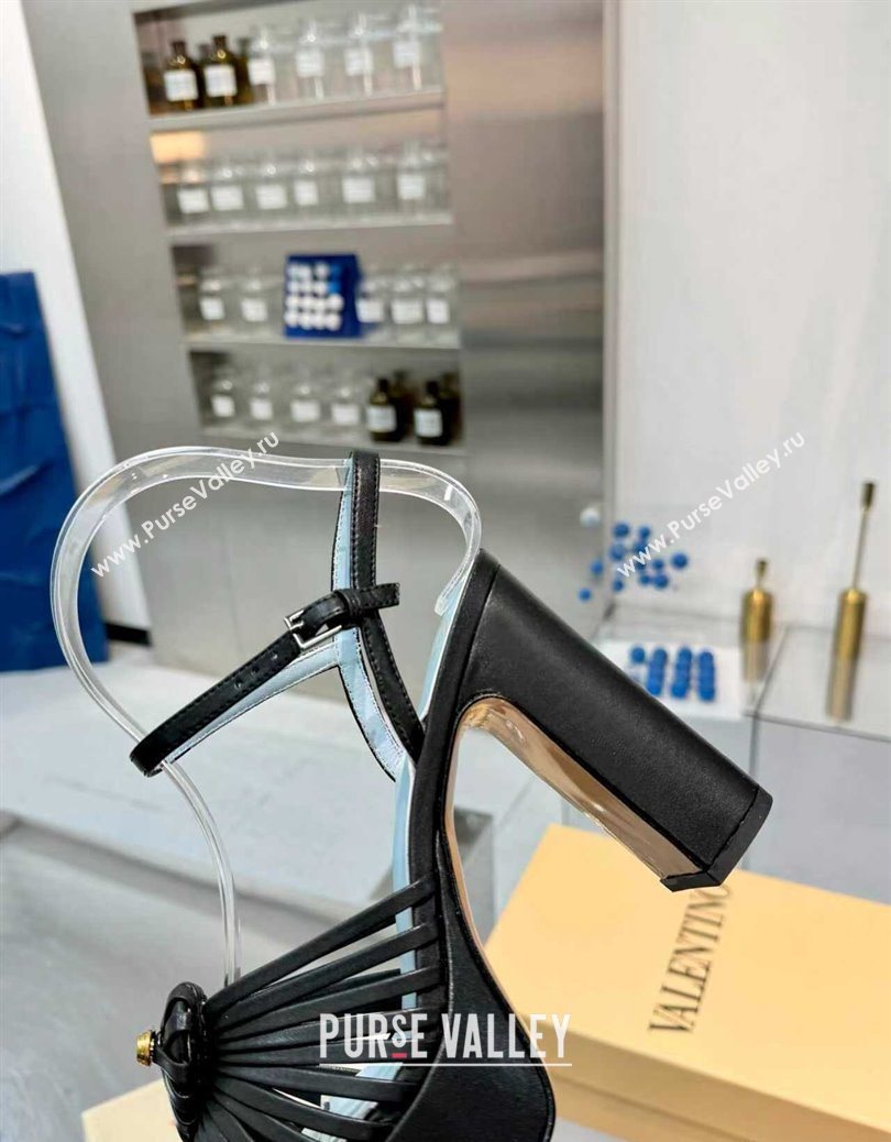 Valentino Heart Calfskin Leather Platform Sandals 11cm Black 2025 VLTN121501 (XL-251215036)