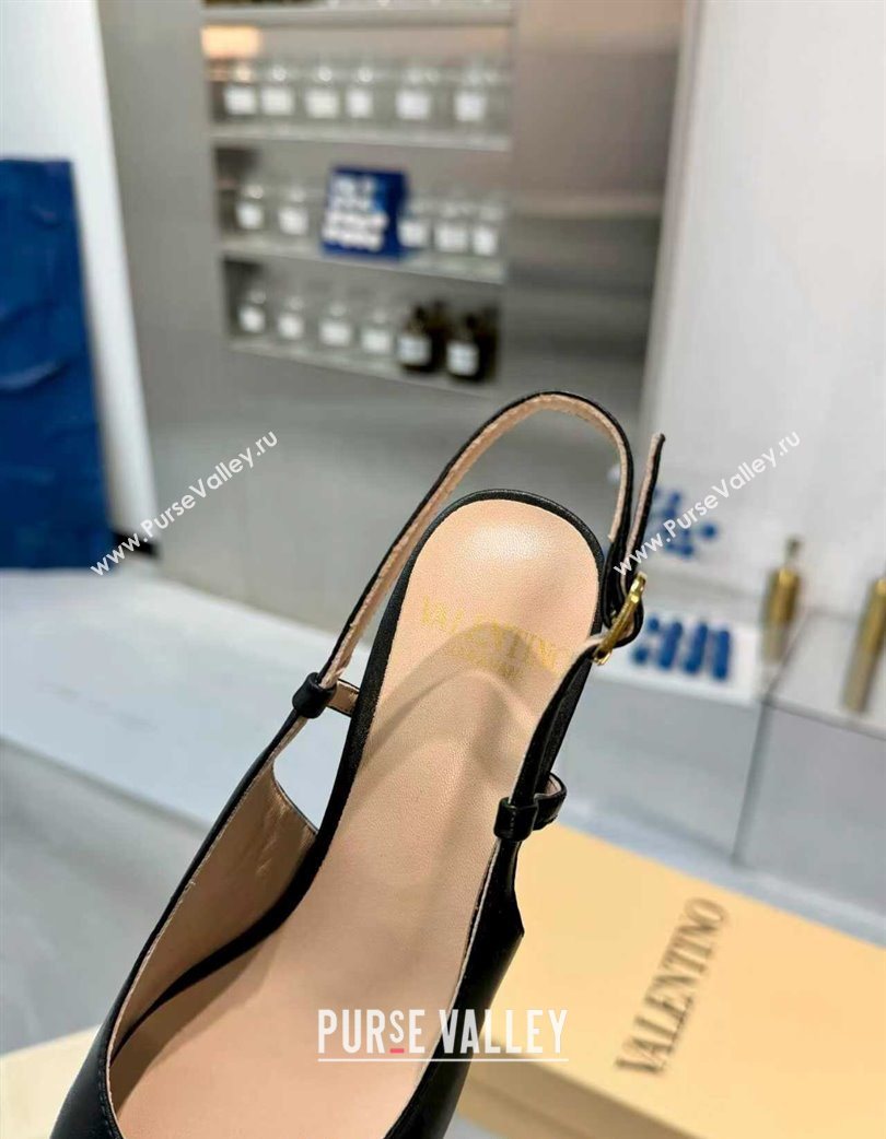 Valentino VALET DU ROI Slingbacks Pump 6cm in Calfskin Leather with Tassel Bow Black/Brown 2025 (XL-251215039)