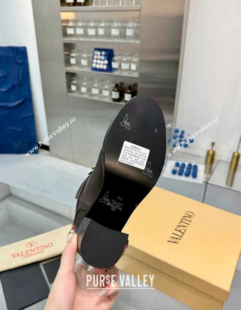 Valentino VLogo Signature Strap Heel Ankle Boots 7cm in Calfskin Leather Dark Brown 2025 VLTN121502 (XL-251215055)