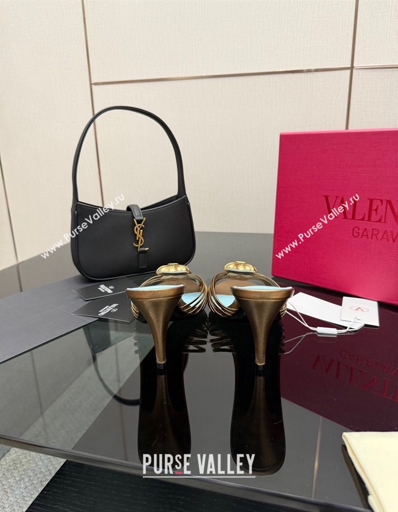 Valentino Heart Calfskin Leather Heel Slides Sandal Bronze Gold 2025 VLTN121501 (KL-251216006)