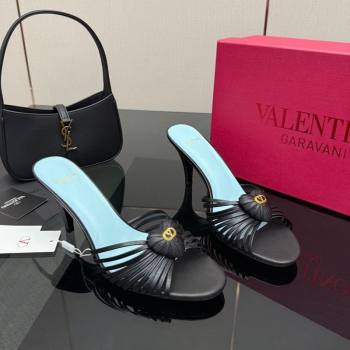 Valentino Heart Calfskin Leather Heel Slides Sandal Black 2025 VLTN121501 (KL-251216007)