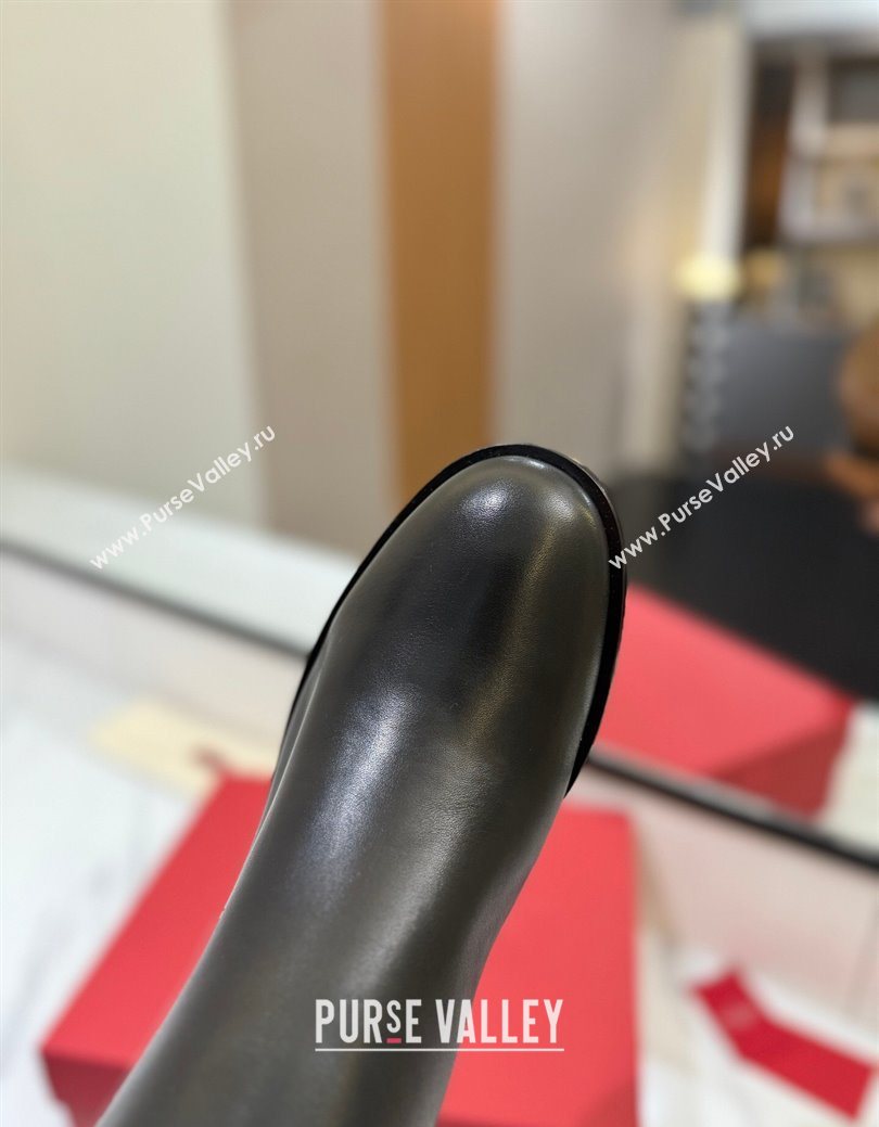 Valentino Maxi-VLogo Heel Ankle Boots 5.5cm in Calfskin Leather Black 2025 VLTN121603 (MD-251216018)