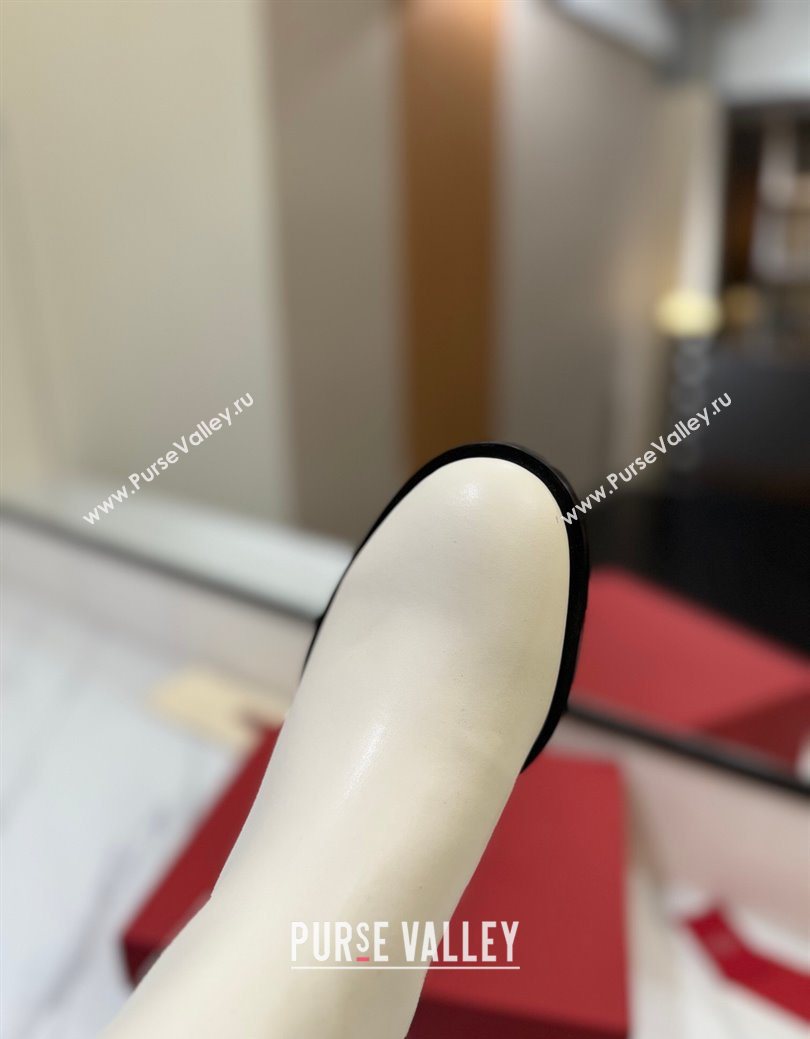 Valentino Maxi-VLogo Heel Ankle Boots 5.5cm in Calfskin Leather White 2025 VLTN121603 (MD-251216019)