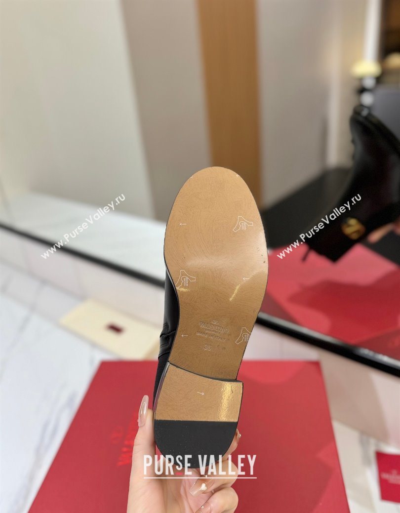 Valentino VLogo Heel Ankle Boots 5.5cm in Calfskin and Canvas Black 2025 VLTN121605 (MD-251216034)