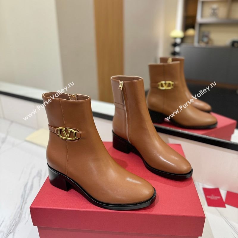 Valentino VLogo Heel High Boots 5.5cm in Calfskin Leather Brown 2025 VLTN121605 (MD-251216040)