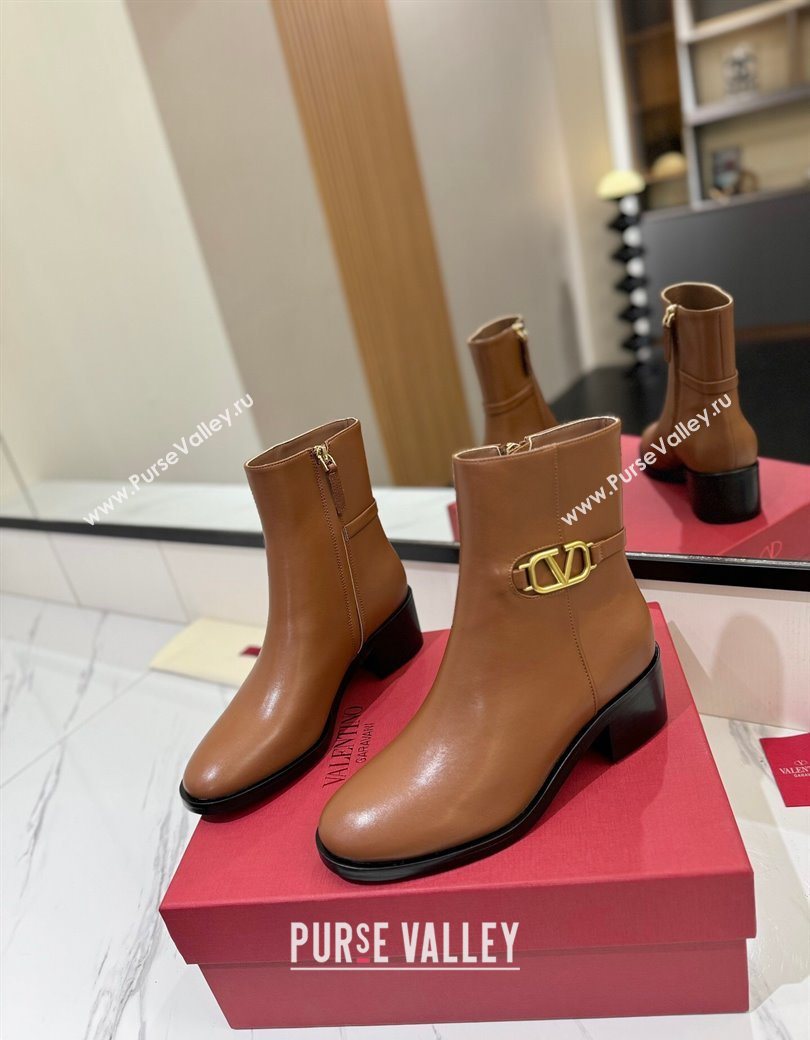 Valentino VLogo Heel High Boots 5.5cm in Calfskin Leather Brown 2025 VLTN121605 (MD-251216040)