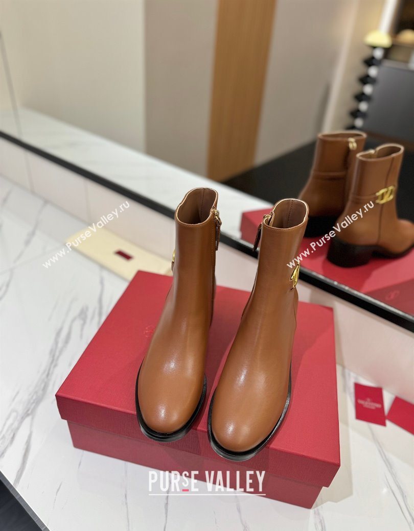 Valentino VLogo Heel High Boots 5.5cm in Calfskin Leather Brown 2025 VLTN121605 (MD-251216040)