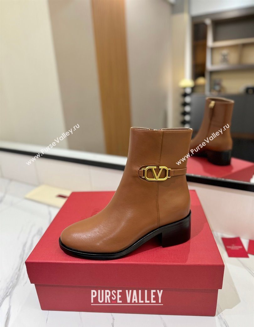 Valentino VLogo Heel High Boots 5.5cm in Calfskin Leather Brown 2025 VLTN121605 (MD-251216040)