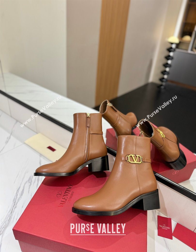 Valentino VLogo Heel High Boots 5.5cm in Calfskin Leather Brown 2025 VLTN121605 (MD-251216040)
