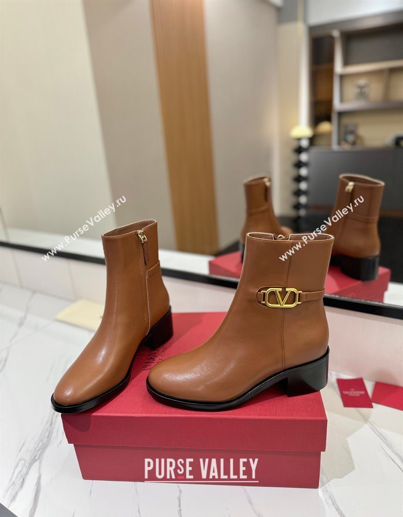 Valentino VLogo Heel High Boots 5.5cm in Calfskin Leather Brown 2025 VLTN121605 (MD-251216040)