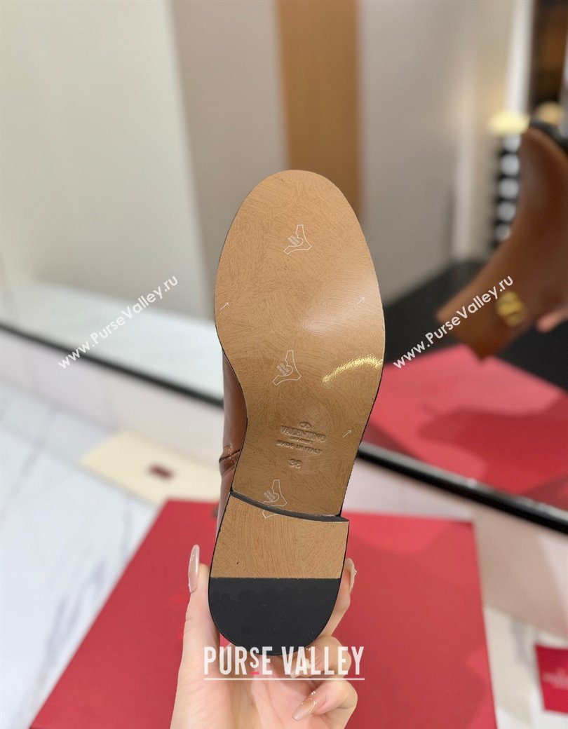 Valentino VLogo Heel High Boots 5.5cm in Calfskin Leather Brown 2025 VLTN121605 (MD-251216040)