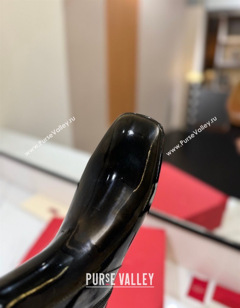 Valentino VLogo Type Heel Ankle Boots 3cm in Patent Leather Black 2025 VLTN121606 (MD-251216041)