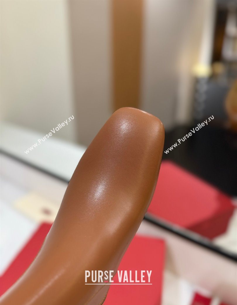 Valentino VLogo Type Heel Ankle Boots 3cm in Calfskin Leather Brown 2025 VLTN121606 (MD-251216042)