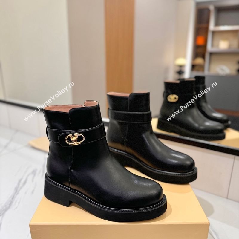 Valentino VLogo Locker Heel Ankle Boots 4cm in Calfskin Leather Black 2025 VLTN121608 (MD-251216058)