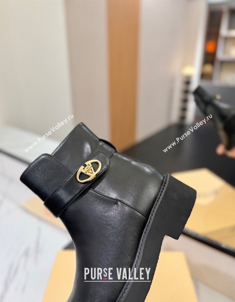 Valentino VLogo Locker Heel Ankle Boots 4cm in Calfskin Leather Black 2025 VLTN121608 (MD-251216058)