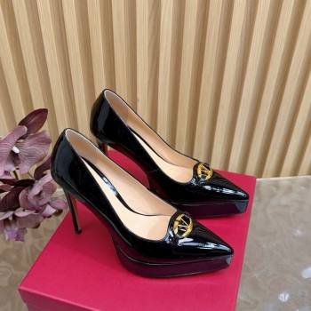 Valentino The Bold Edition VLogo Platform Pumps 11.8cm in Patent Leather Black 2025 VLTN121602 (MD-251216014)