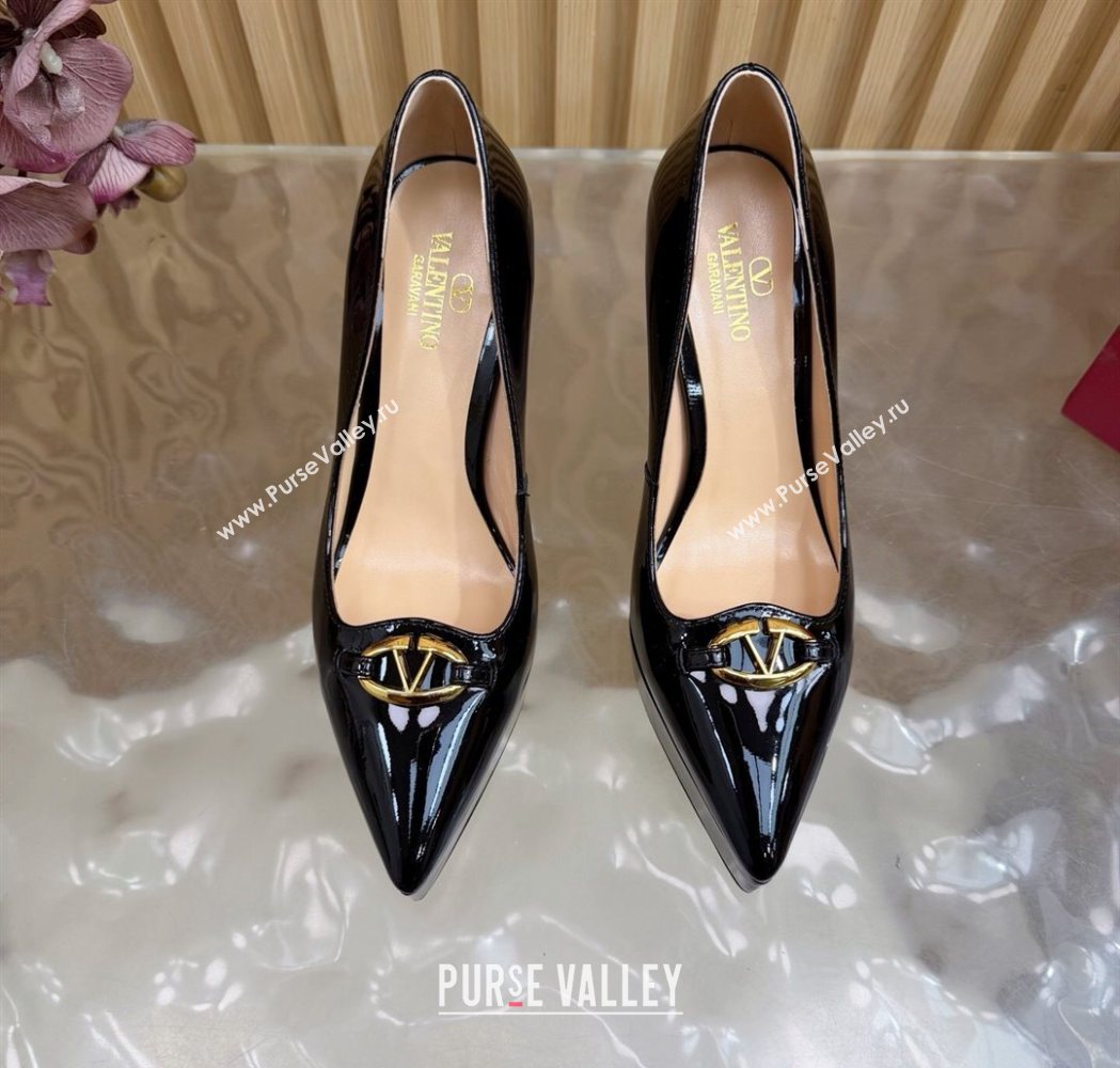Valentino The Bold Edition VLogo Platform Pumps 11.8cm in Patent Leather Black 2025 VLTN121602 (MD-251216014)